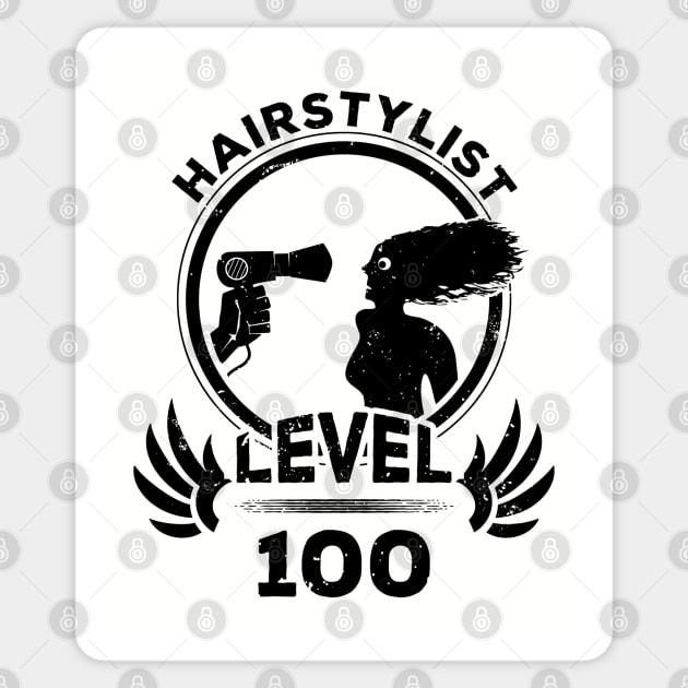 Level 100 Hairstylist Gift Sticker by atomguy
